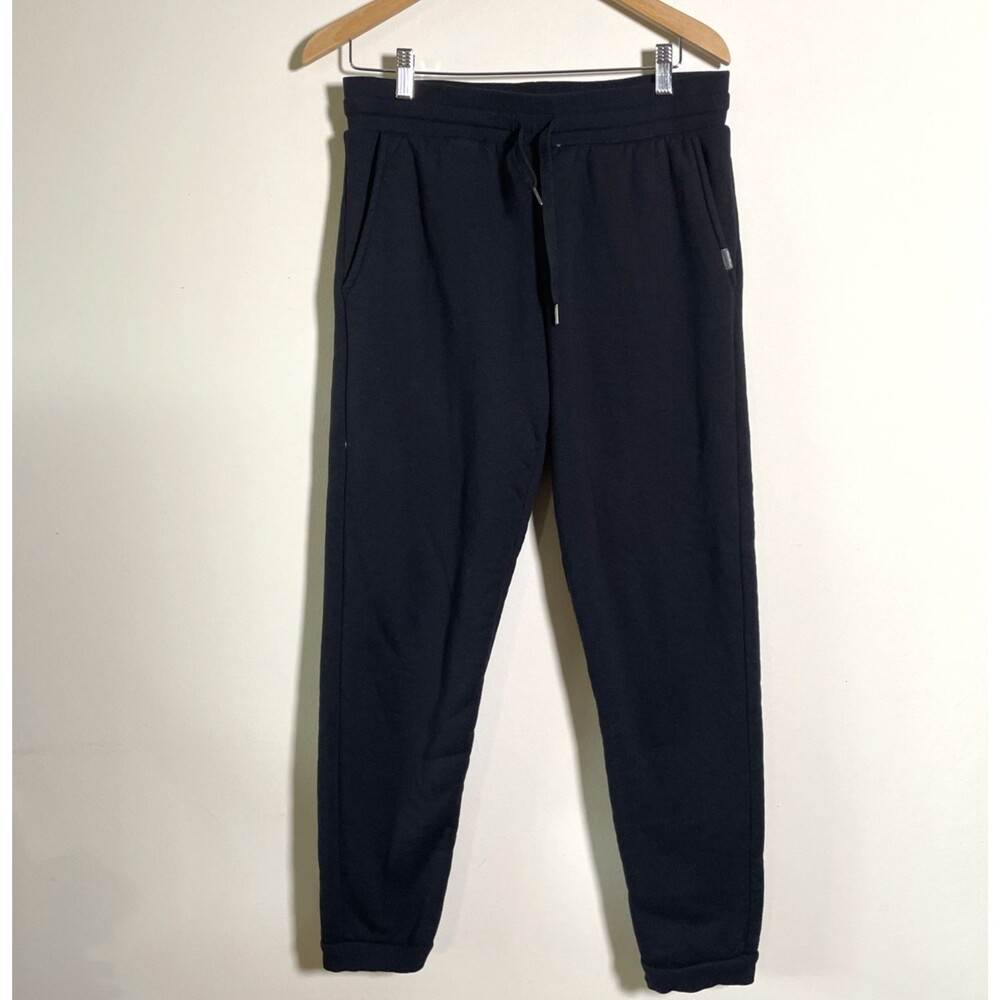 Eddie Bauer Men’s Black Faux Shearling Lined Jogger Sweatpants Size M Pockets